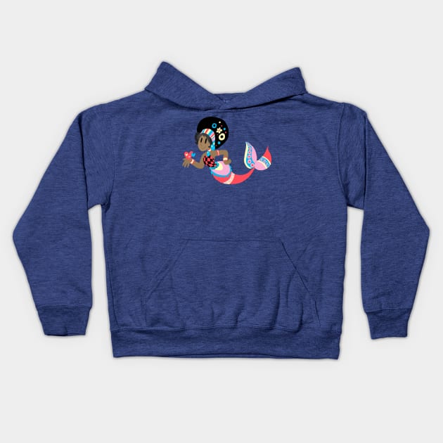 Cute Pretty Mermaid Kids Hoodie by saradaboru